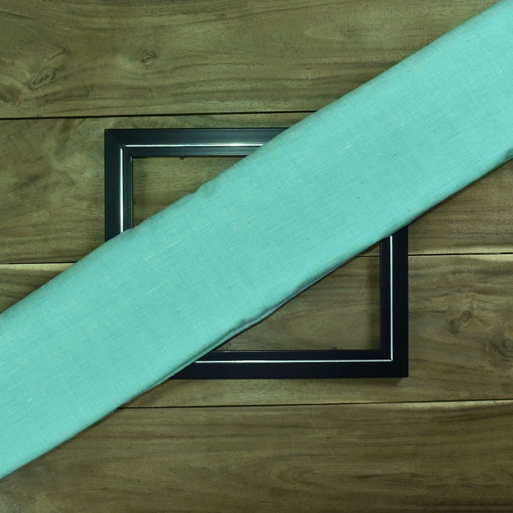 CHAMBRAY TEAL KHADI COTTON 92 GSM HANDWOVEN FABRIC