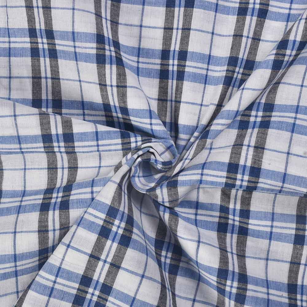 Check Multicolor Pure Cotton 98 GSM Handwoven Fabric 417