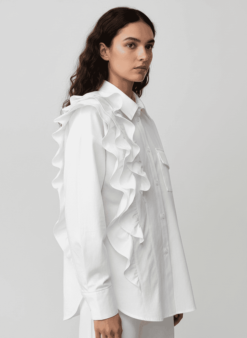Ruffled Asymmetric Top