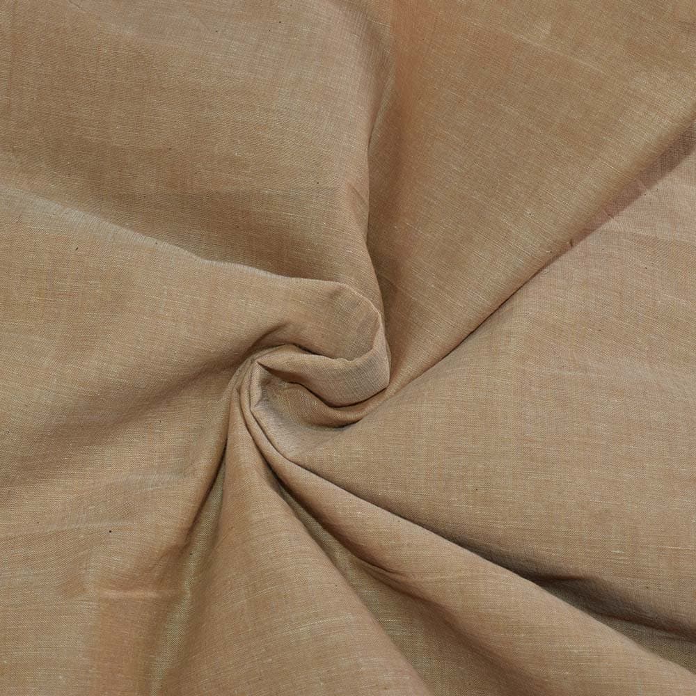 Chambray Beige Khadi Cotton 62 GSM Handwoven Fabric B16c