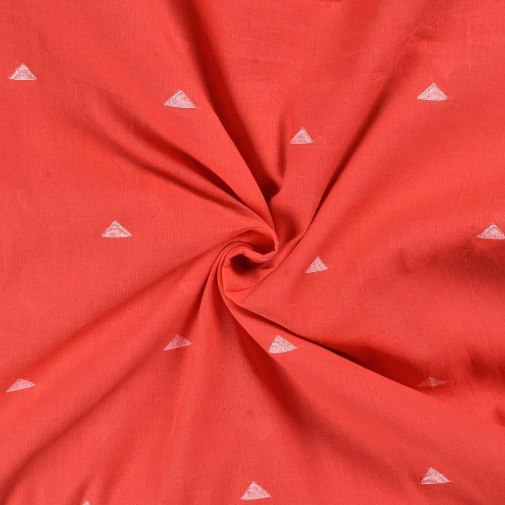 Geometric Dark Pink Jamdani Pure Cotton 55 GSM Fabric
