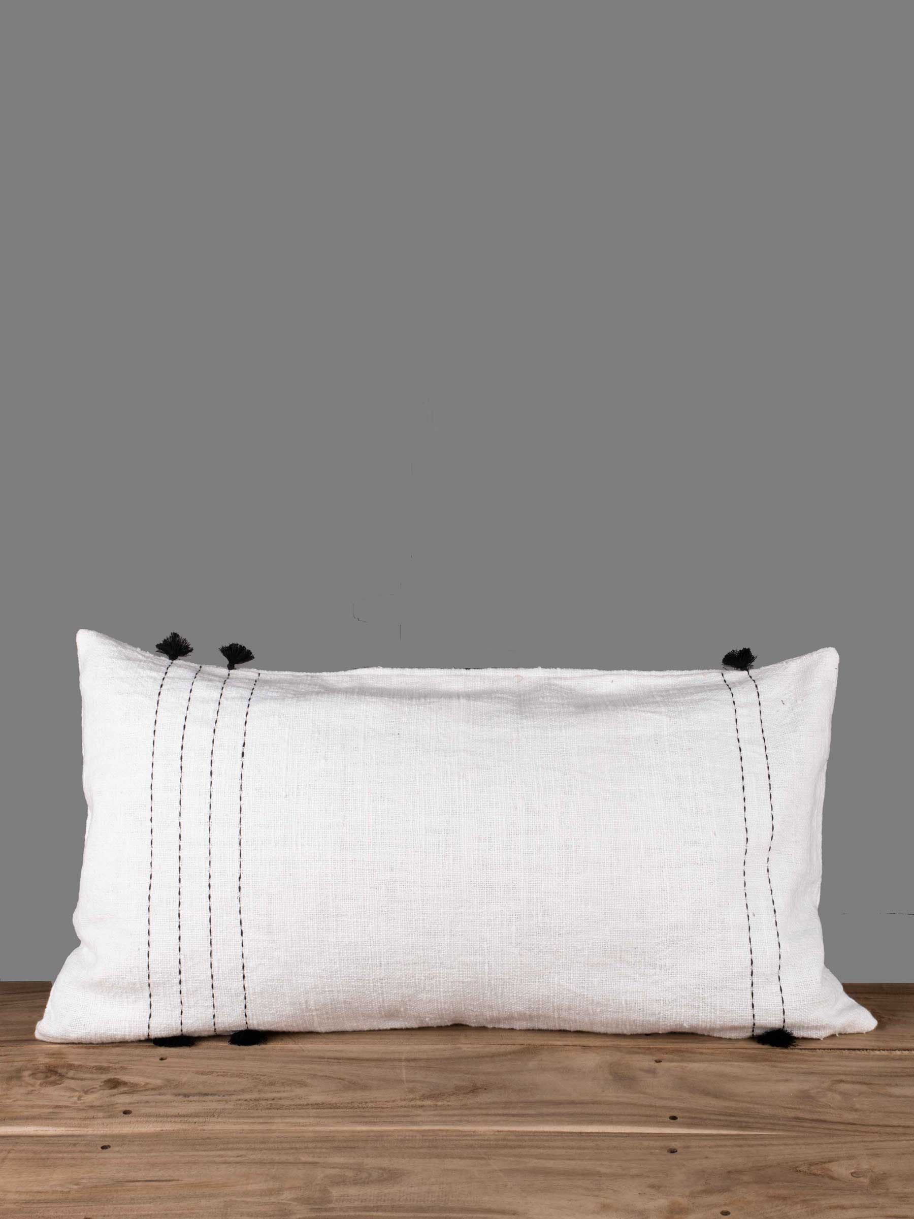 Solid White Lumbar Cushion Cover