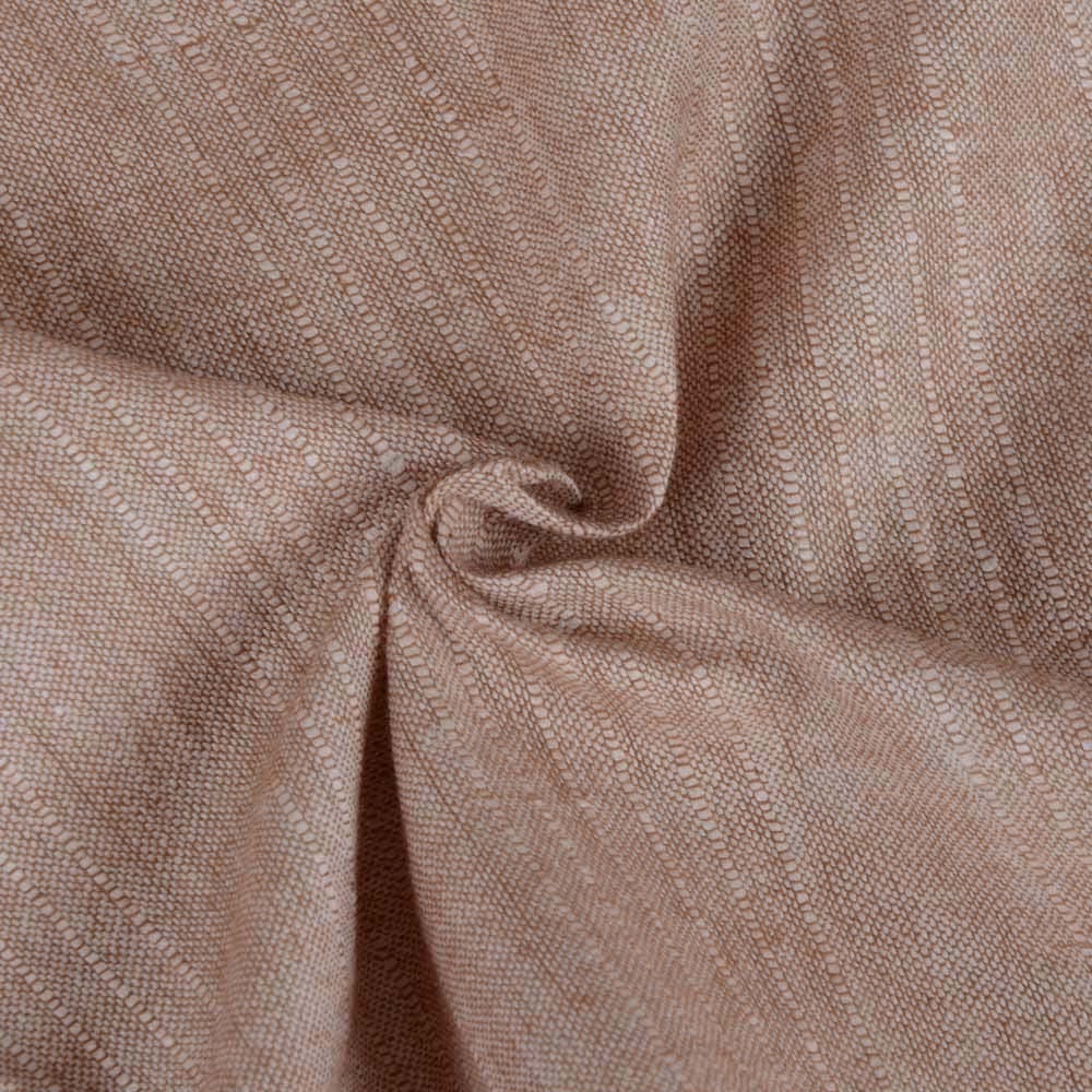 Stripe Light Brown Pure Cotton 80 GSM Handwoven Fabric