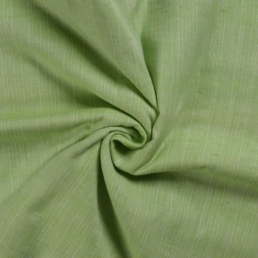 Stripe Lime Green Pure Cotton 80 GSM Handwoven Fabric