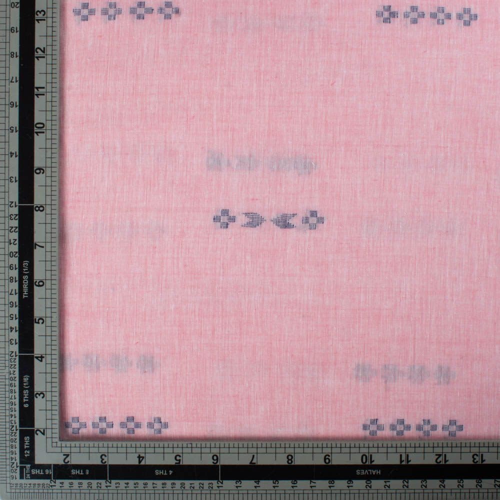 Pink Base Geometrics Pure Cotton 80 GSM Handwoven Jamdani Fabric