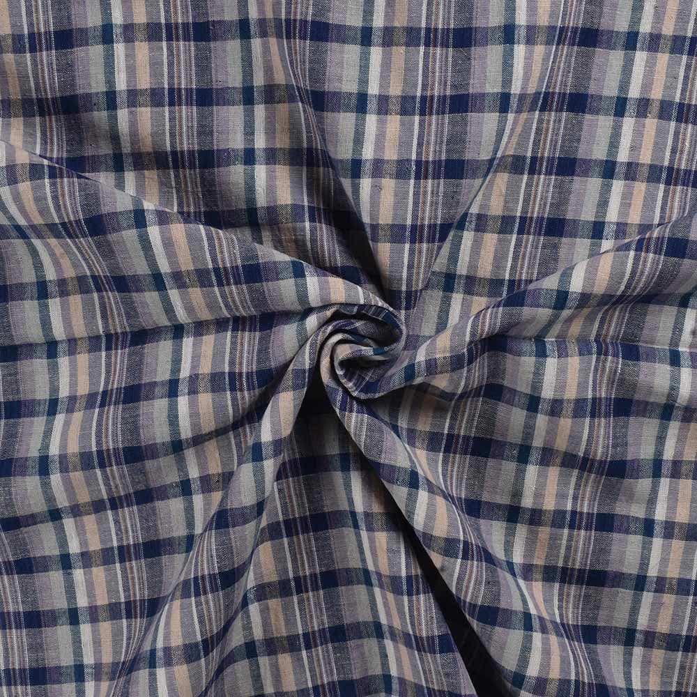 Check Multi Color Pure Cotton 92 GSM Handwoven Fabric