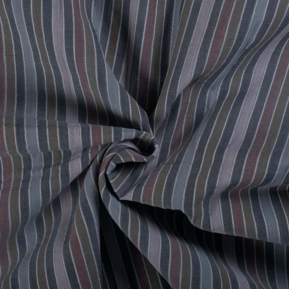 Multicolour Stripe Pure Cotton 60 GSM Handwoven Fabric 422