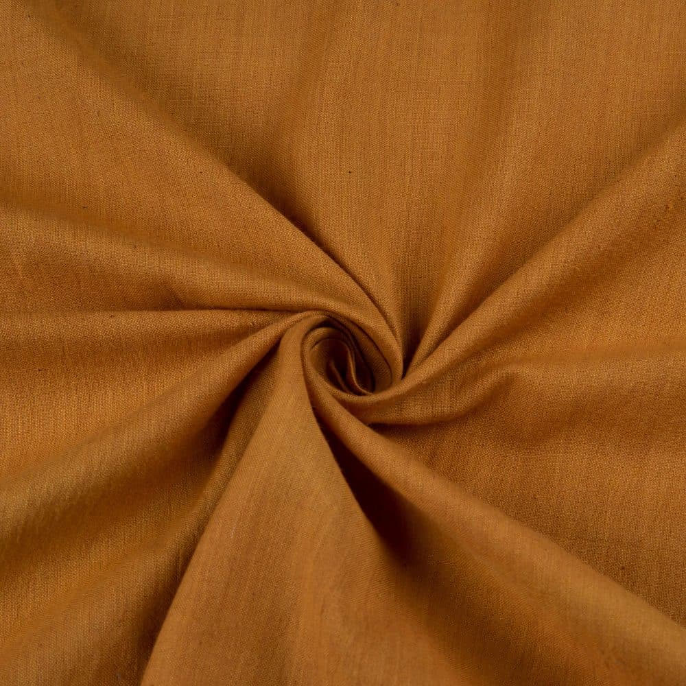 Plain Yellow Pure Cotton 92 GSM Handwoven Fabric