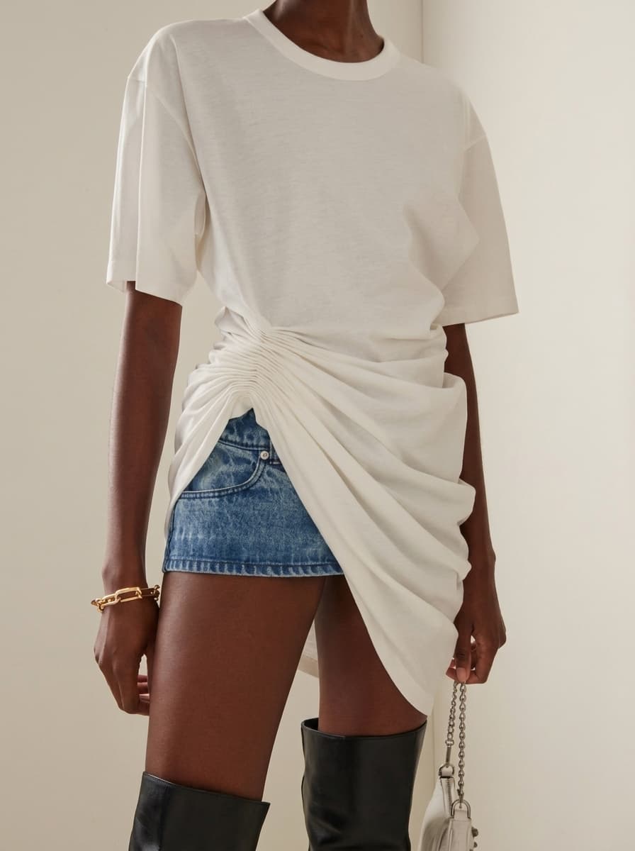 Sinched Gathered Asymmetric Top