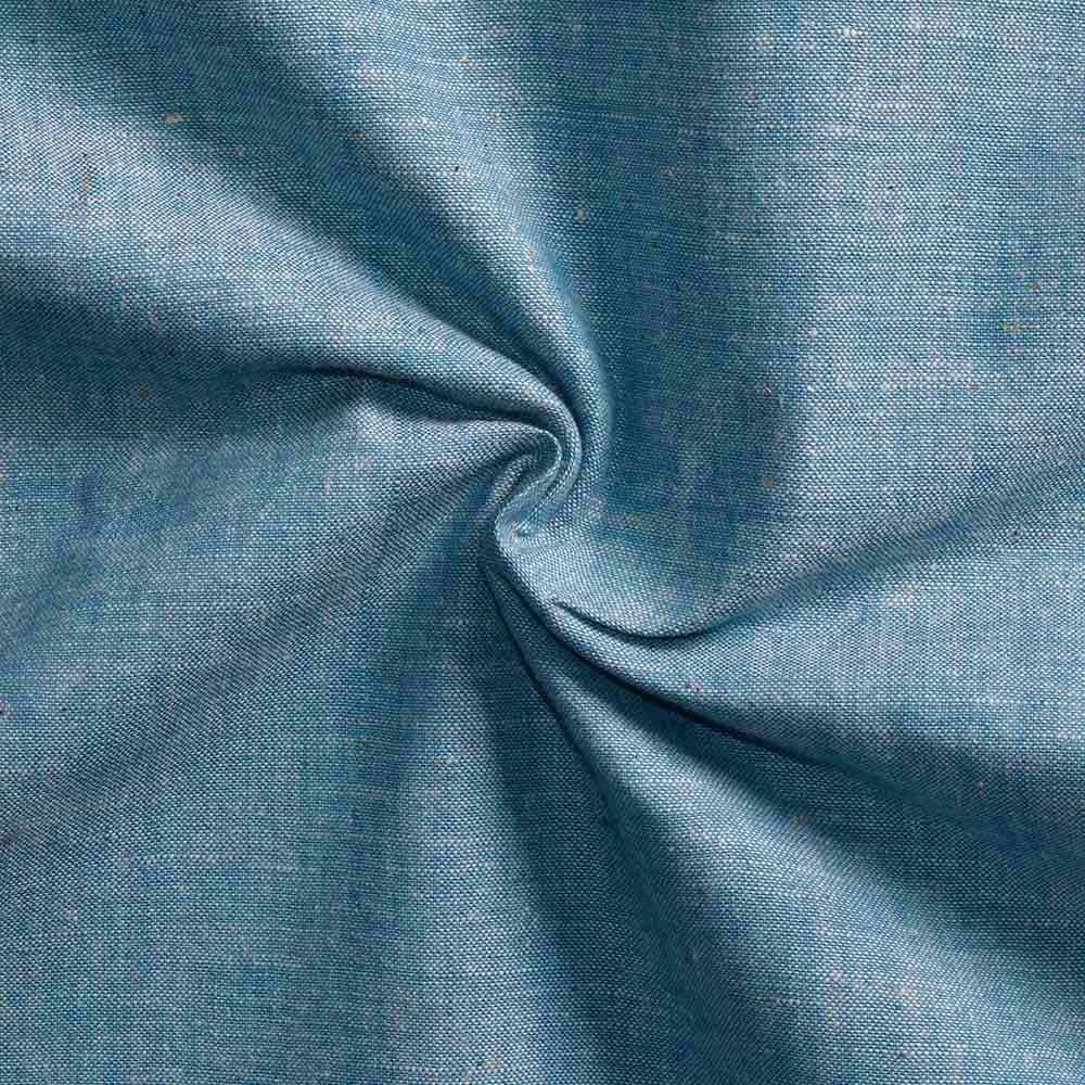 Chambray Light Teal Khadi Cotton 115 GSM Handwoven Fabric
