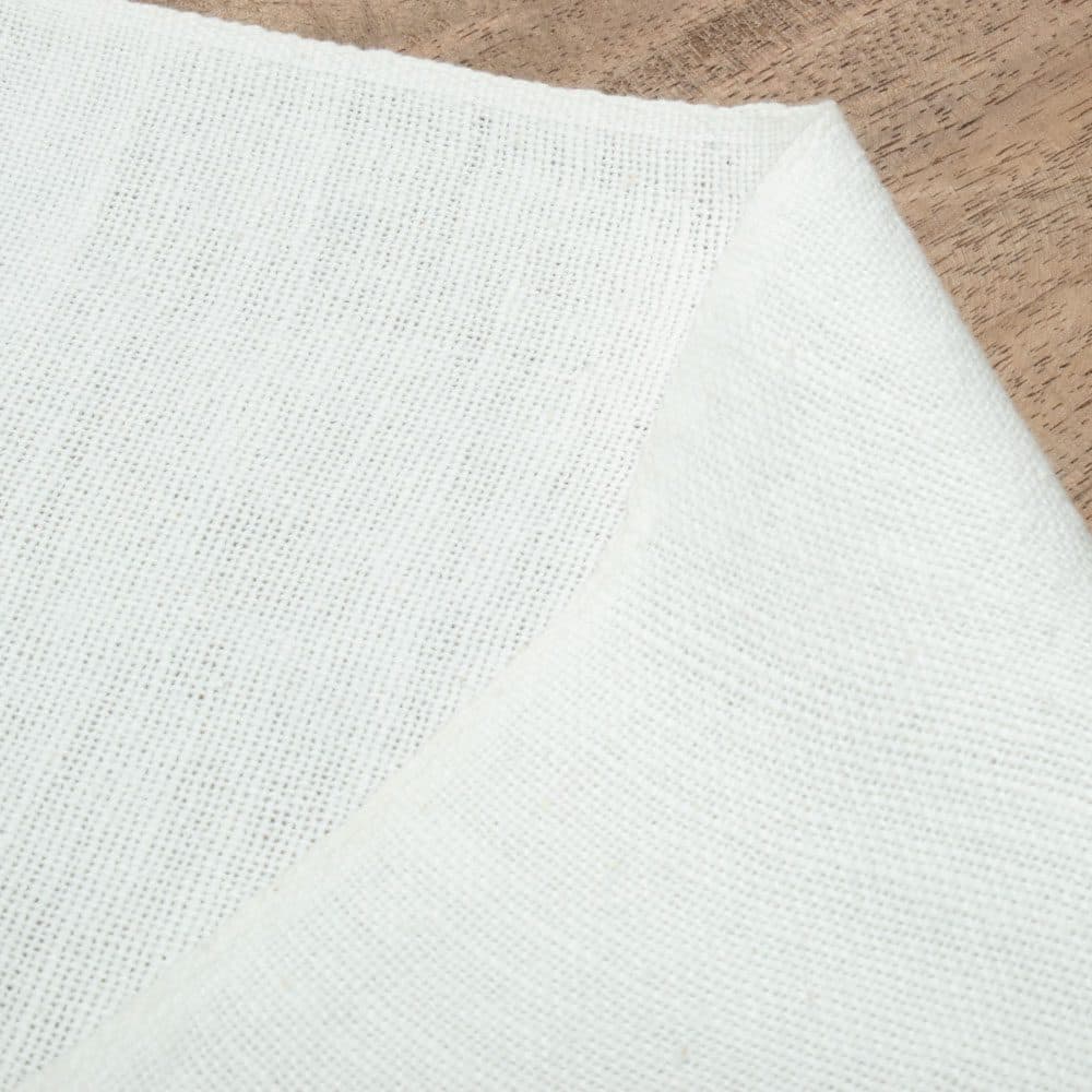 White Khadi Cotton 165 GSM Handwoven Fabric - Bleached White & Dyeable