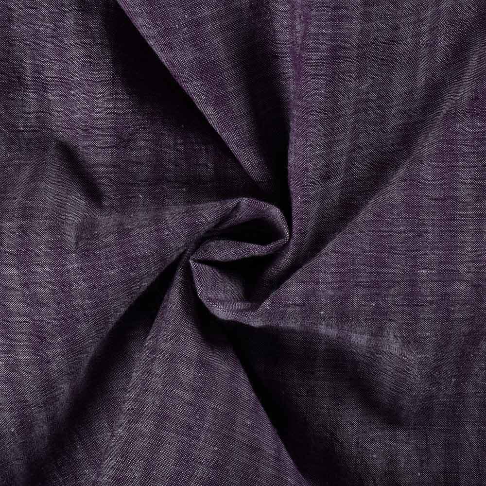 Stripe Purple Khadi Cotton 95 GSM Handwoven Fabric
