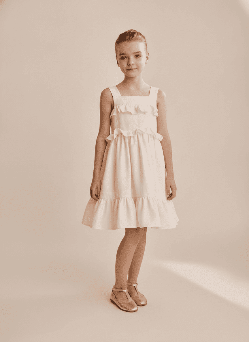 Gathered Kid's Flowy Dress
