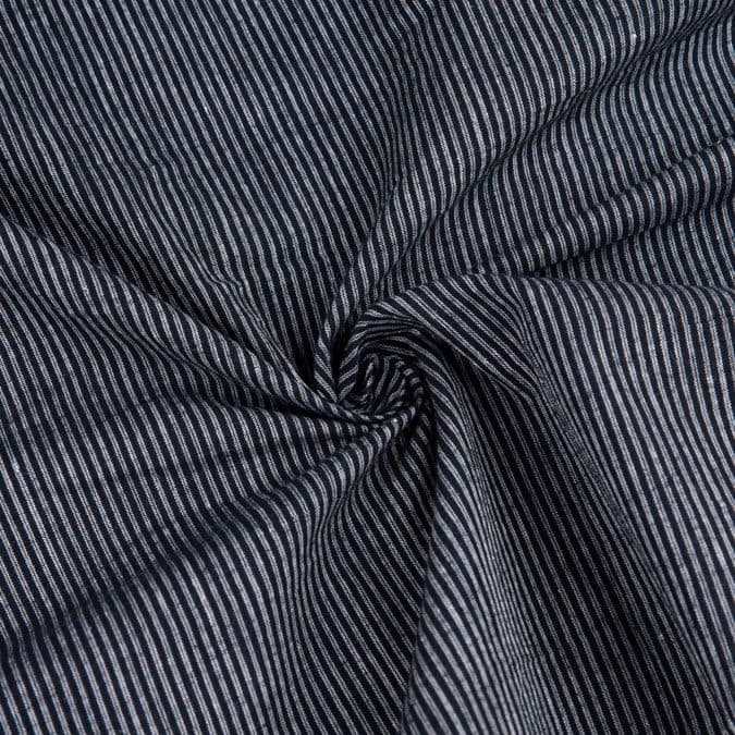 Pinstripe Black Pure Cotton 73 GSM Handwoven Fabric