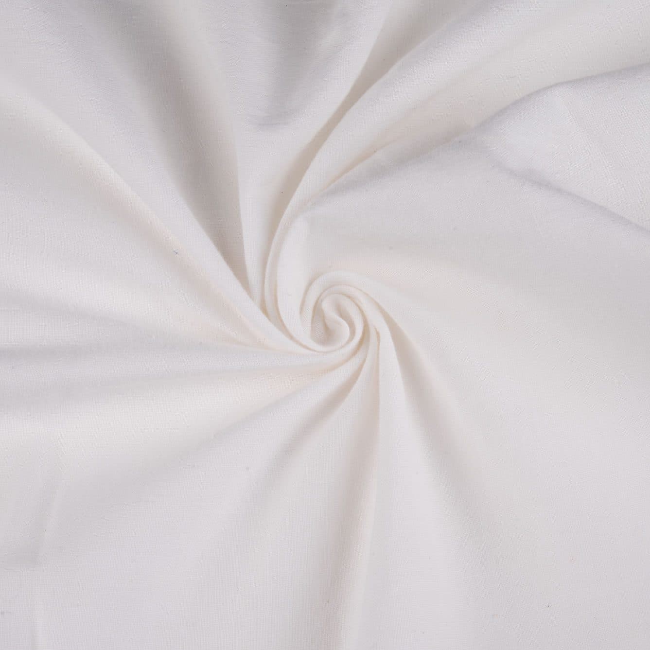 Plain White Natural Organic Khadi Cotton 128 GSM Mercerized Fabric
