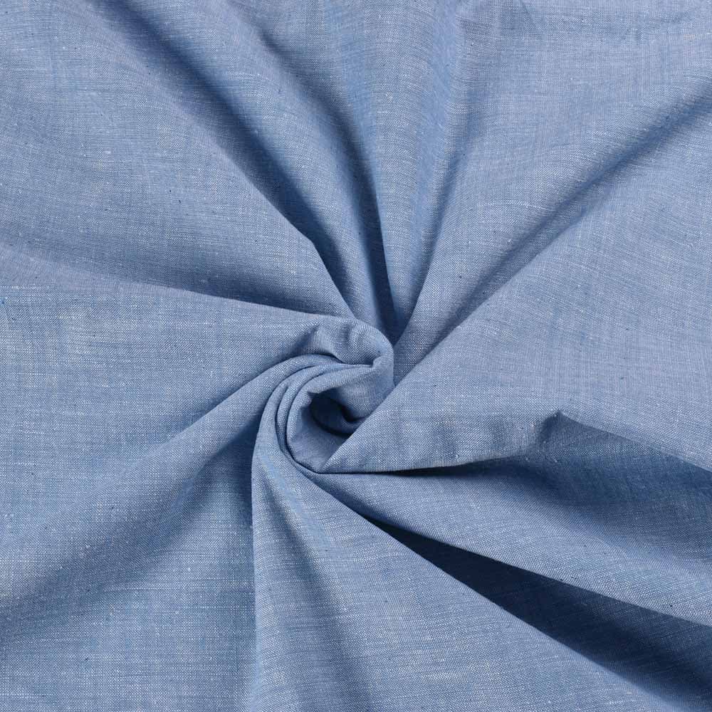 Chambray Blue Khadi Cotton 115 GSM Handwoven Fabric N28