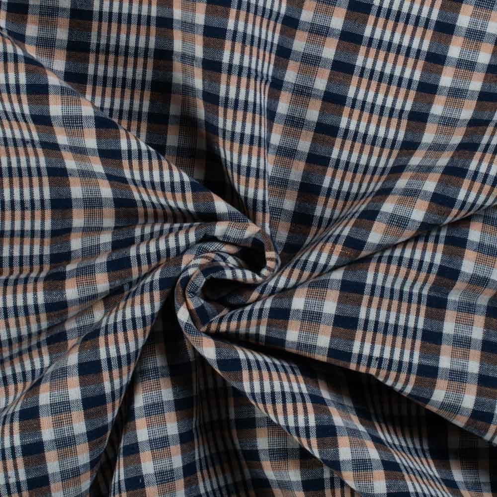 Blue White Yellow Pure Cotton 100 GSM Handwoven Fabric 800