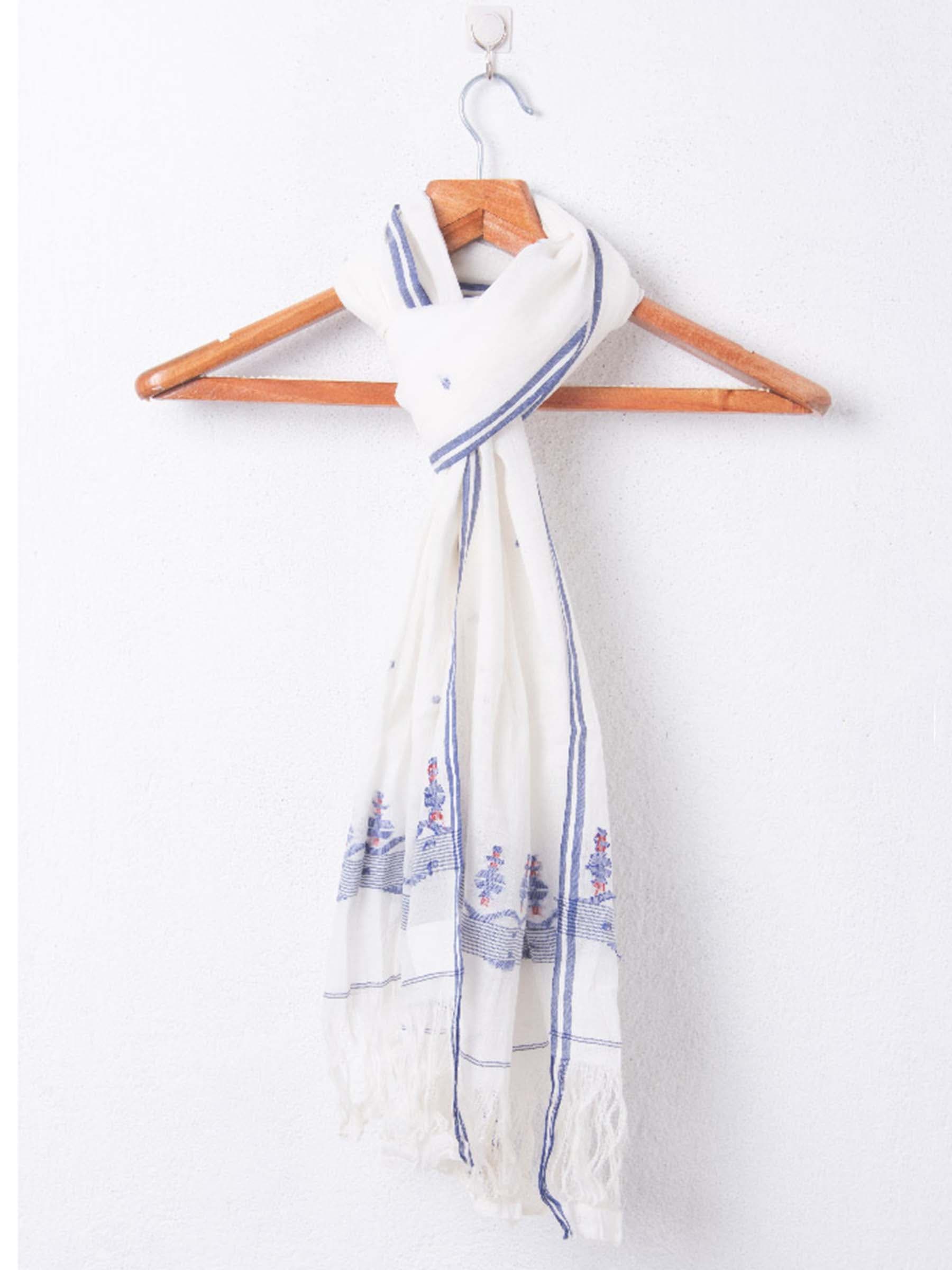 Handmade Pure Handspun Jamdani |Cotton Scarves 06