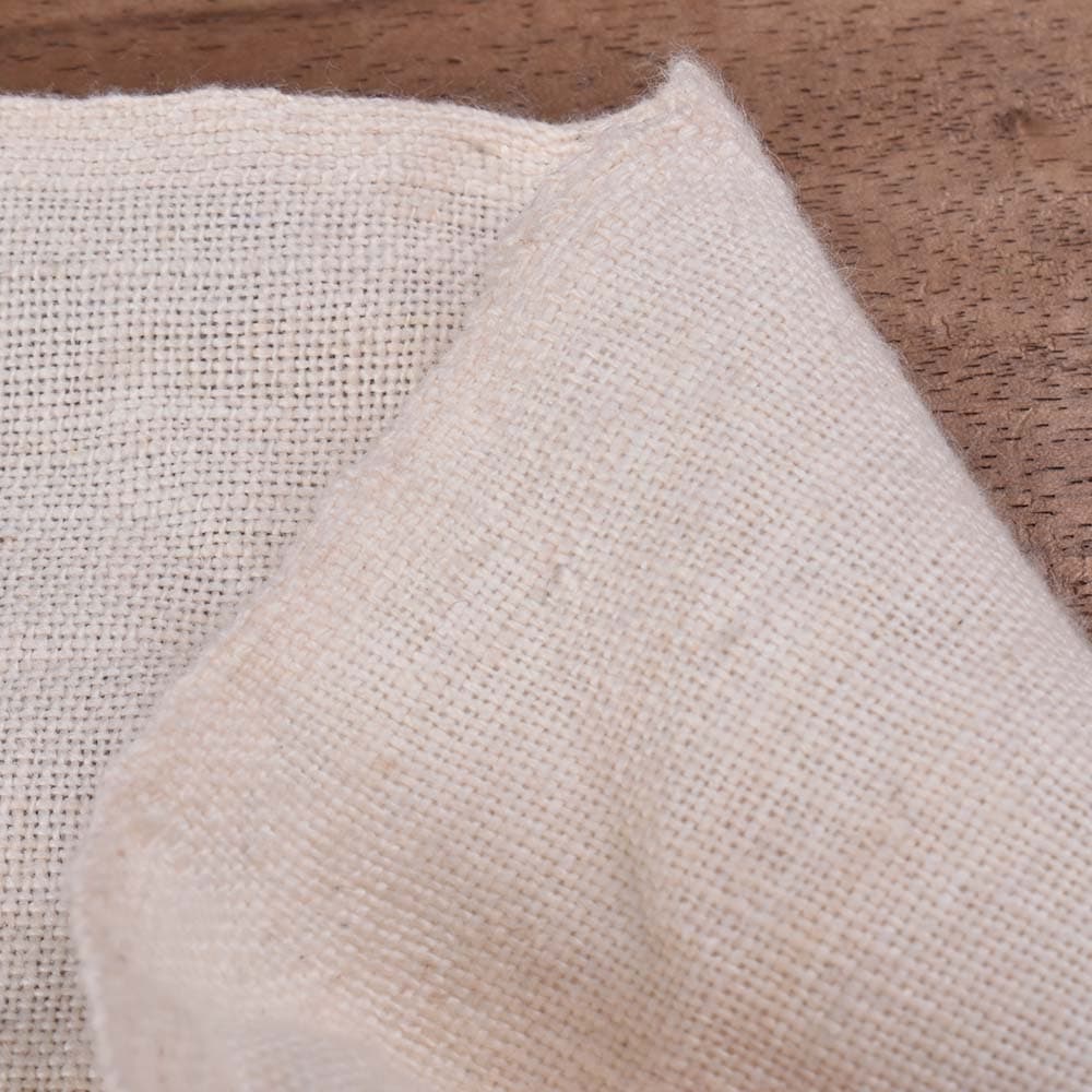 White Handspun & Handwoven 180 GSM Khadi Fabric - Bleached & Dyeable