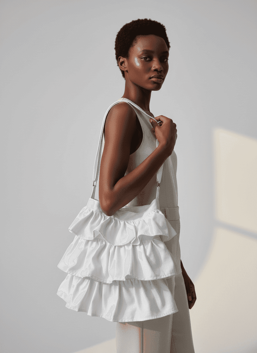 Ruffled Tote Bag