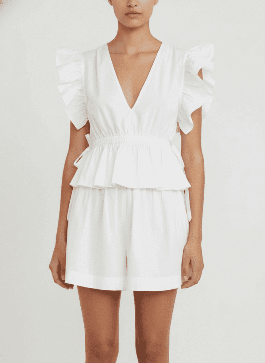 Ruffled & Gathered Top & Shorts Co-ord Set