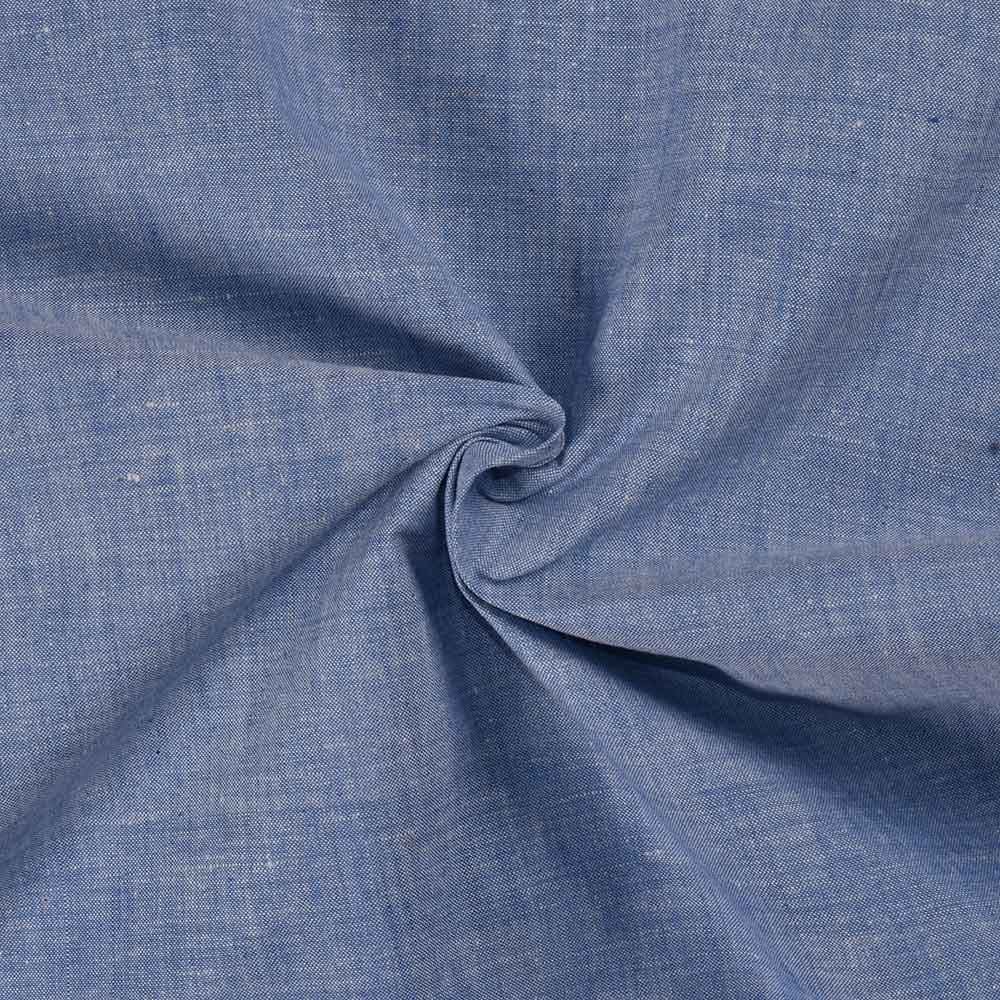 Chambray Blue Khadi Cotton 115 GSM Handwoven Fabric N5