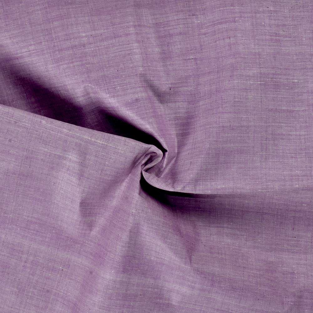 Chambray Purple Khadi Cotton 62 GSM Handwoven Fabric B3