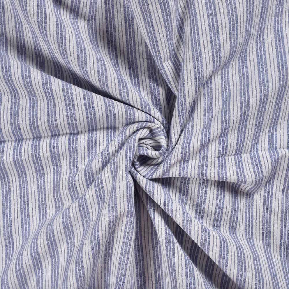 Stripe Blue & White Pure Cotton 124 GSM Handwoven Fabric