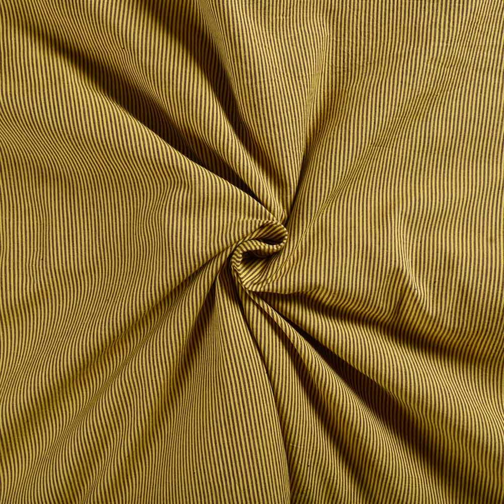 Stripe Yellow & Black Pure Cotton 98 GSM Handwoven Fabric