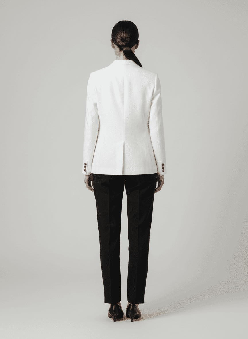 Double Breasted Coat With Plain Wide Lapel- Waist Length