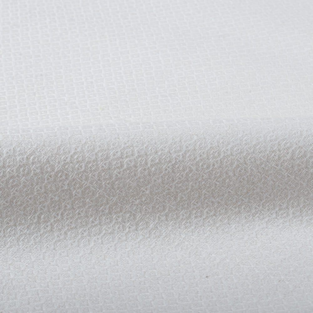White Jacquard Mercerised Cotton 94 GSM Fabric