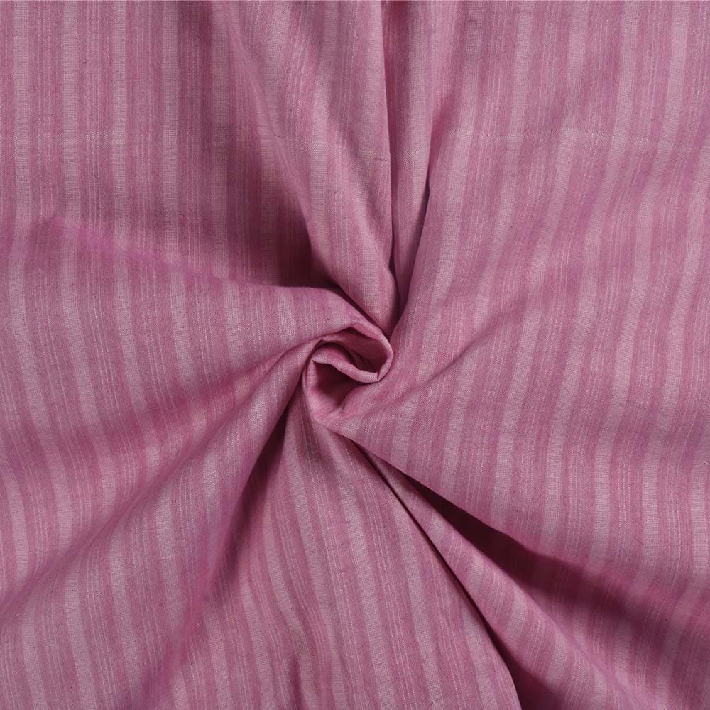 Stripe Baby Pink Pure Cotton 85 GSM Handwoven Fabric