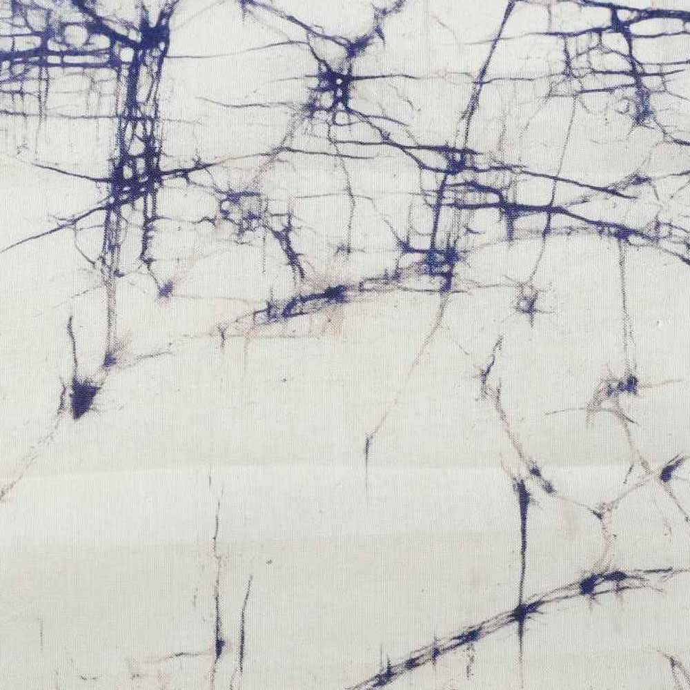 Abstract White Batik Cotton Mulberry Silk Blend 40 GSM Fabric