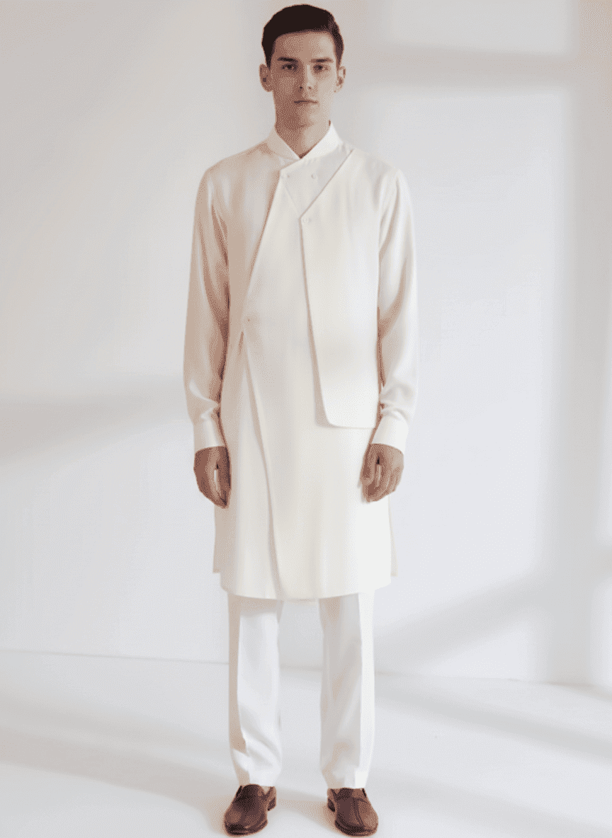 Double Panel Men's Asymmetric Kurta