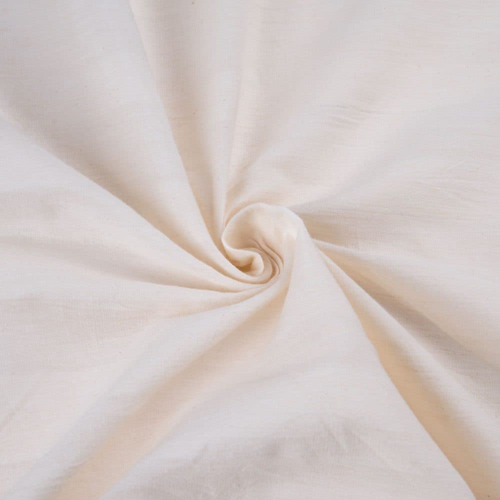White Stripe Cotton 91 GSM Fabric - Bleached White & Dyeable