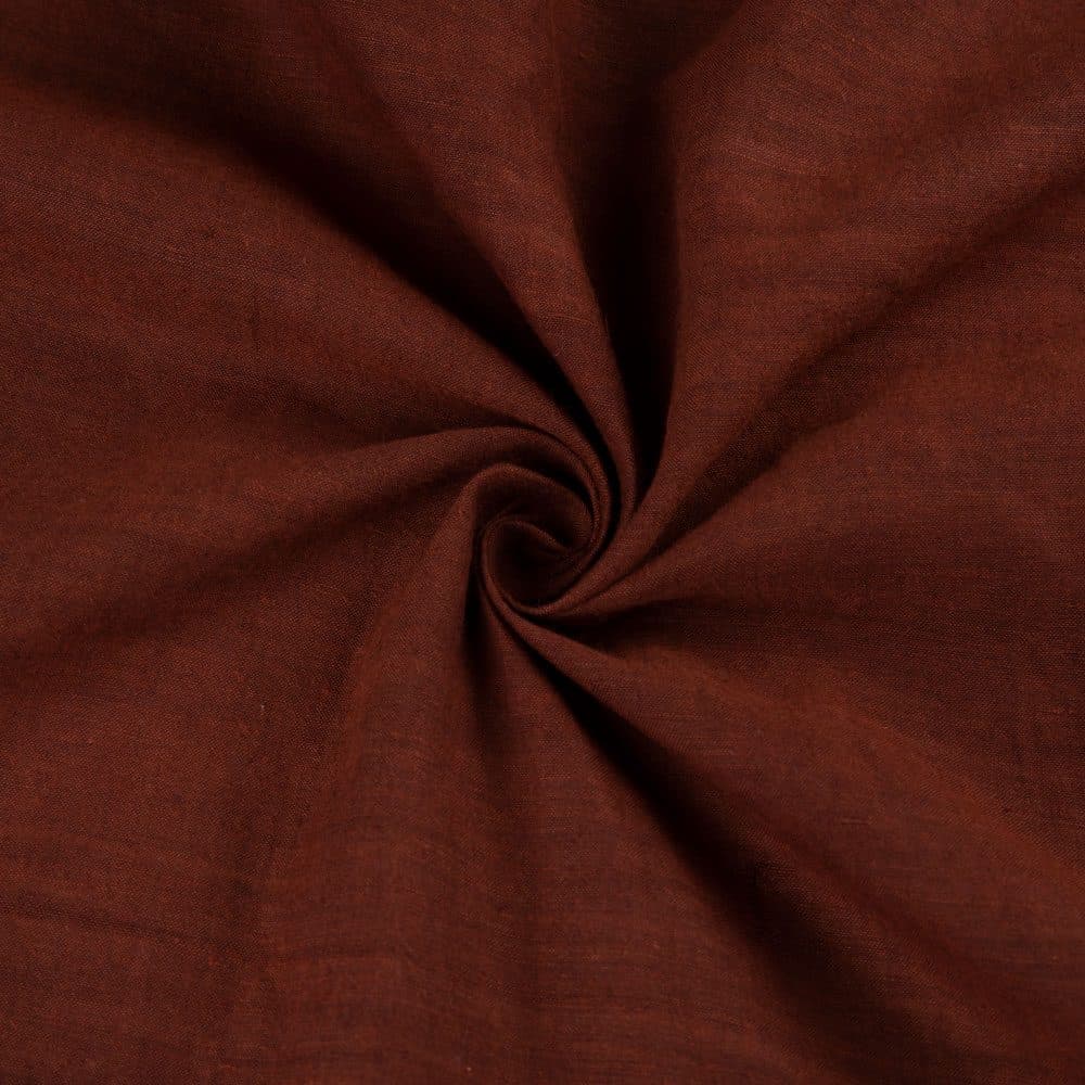 Plain Brown Khadi Cotton 69 GSM Handwoven Fabric