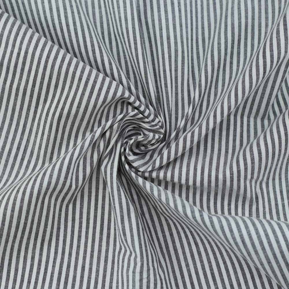Stripe Black & White Pure Cotton 87 GSM Handwoven Fabric G