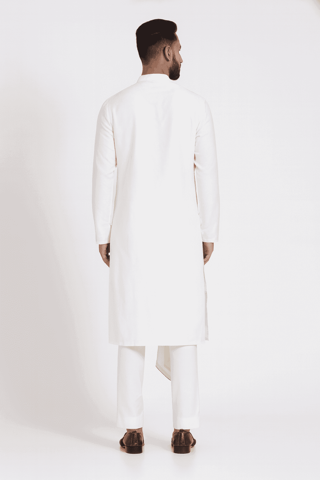 Asymmetric Front Drape Men's Kurta | Solid White