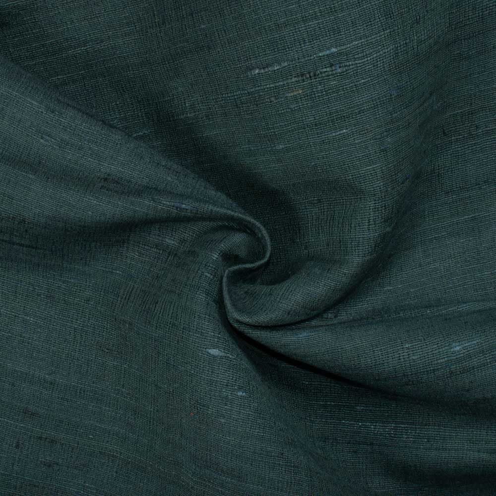 Plain Green Natural Ketya Silk Cotton Blend 150 GSM Handwoven Fabric