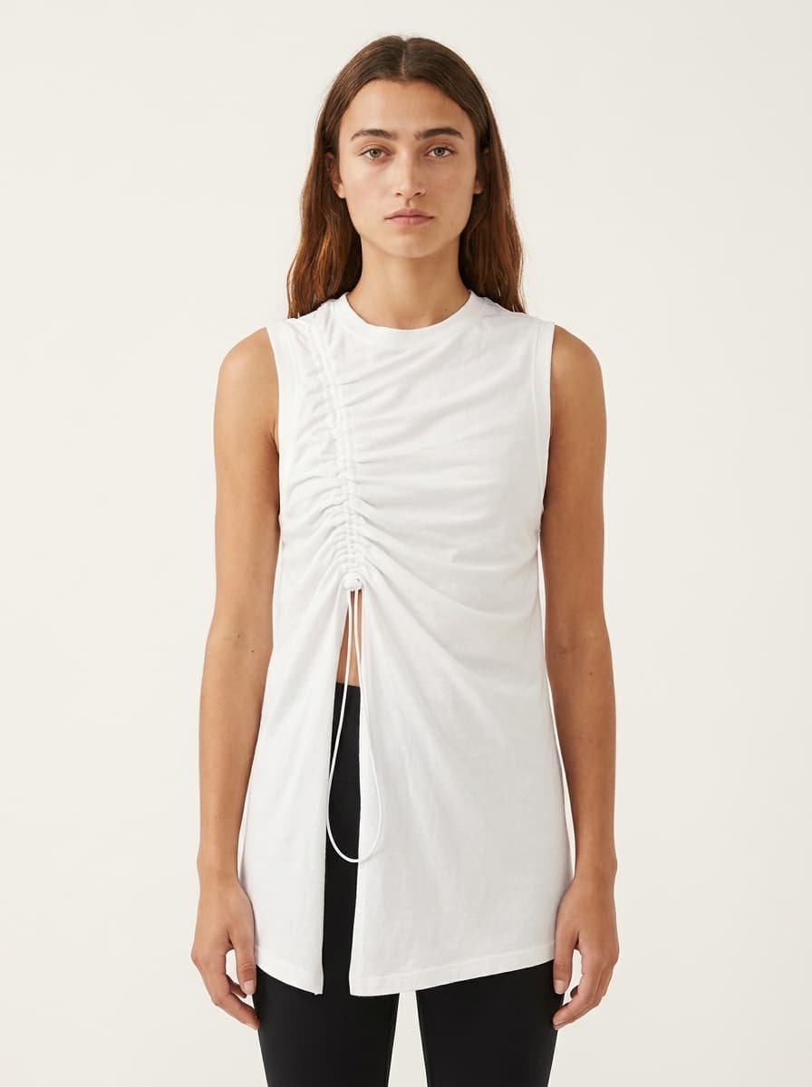 Slit Gathered Long Top