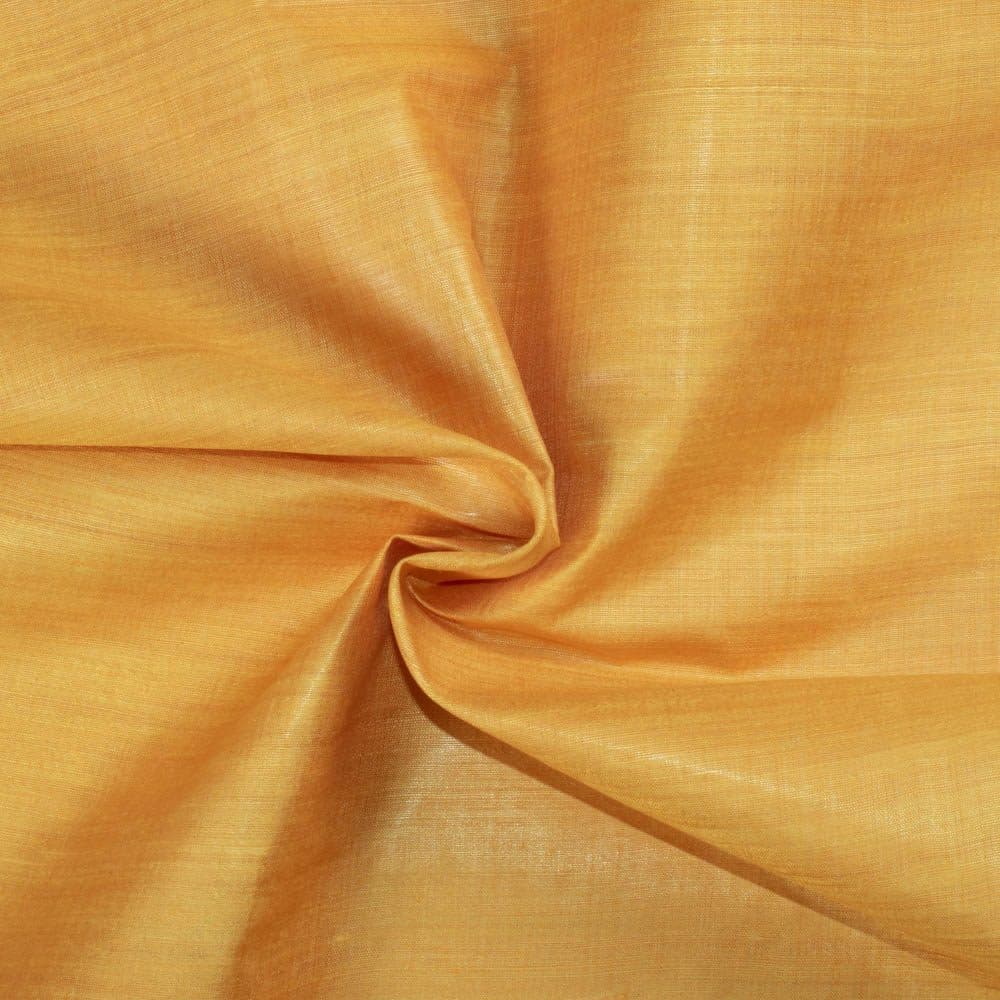 Plain Yellow Tussar and Matka Silk Blend 78 GSM Handwoven Fabric 27