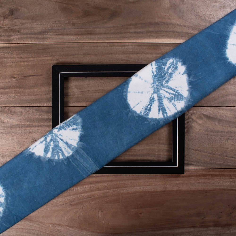 Plain Natural Indigo Tie Dye Khadi Cotton 120 GSM Handwoven Fabric 32