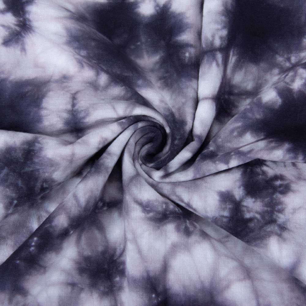 Abstract Black White Tie Dye Khadi Cotton 120 GSM Handwoven Fabric