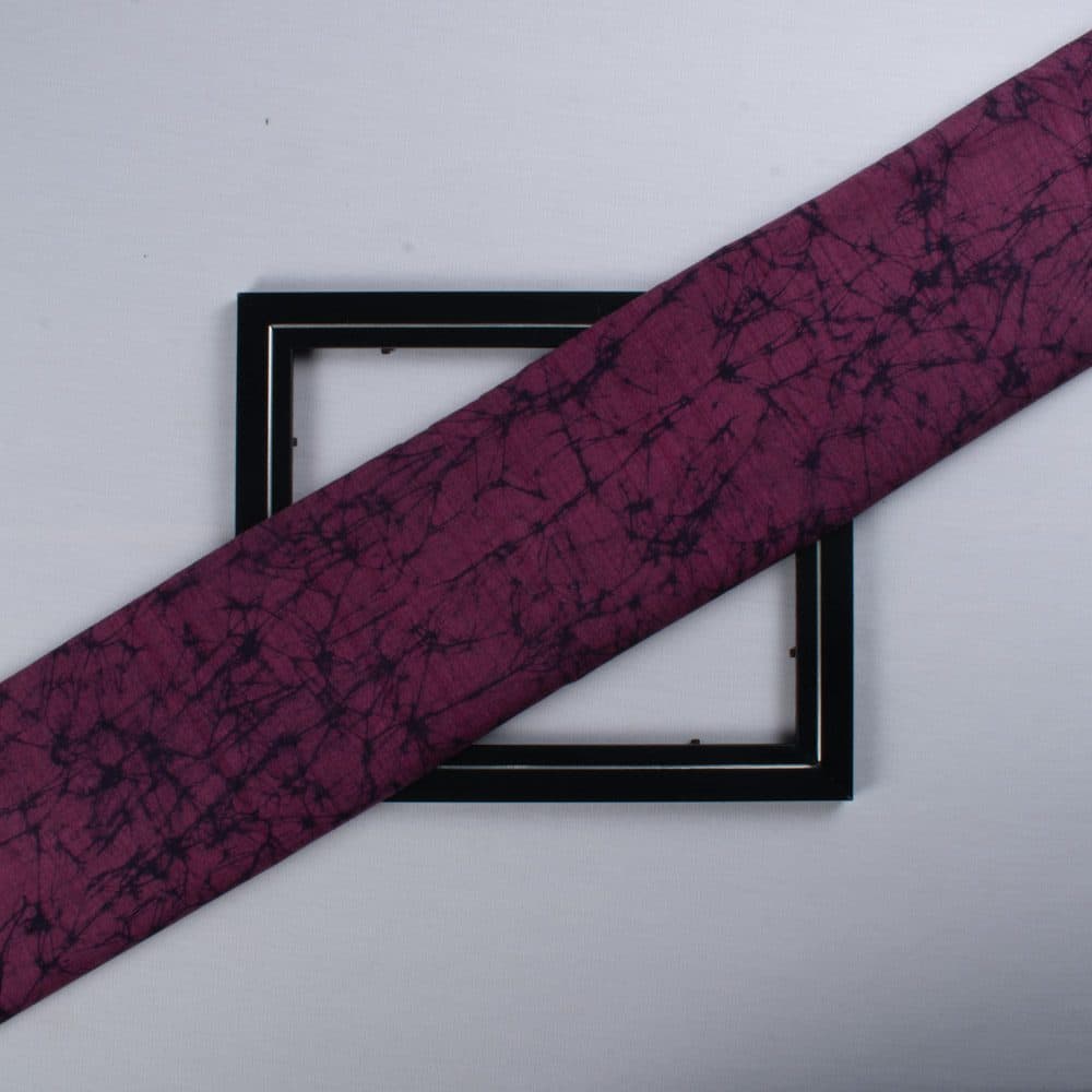 Abstract Pink Black Batik Printed Pure Cotton 92 GSM Handwoven Fabric