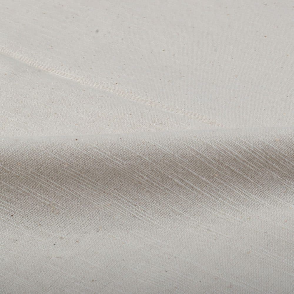 Plain White 200 GSM Khadi Slub Cotton Handwoven Fabric