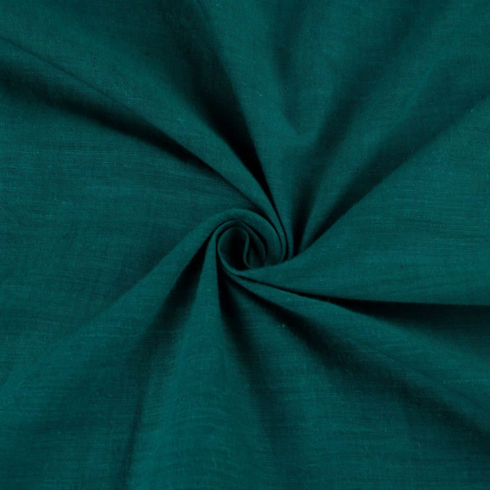 Plain Teal Green Khadi Cotton 69 GSM Handwoven Fabric