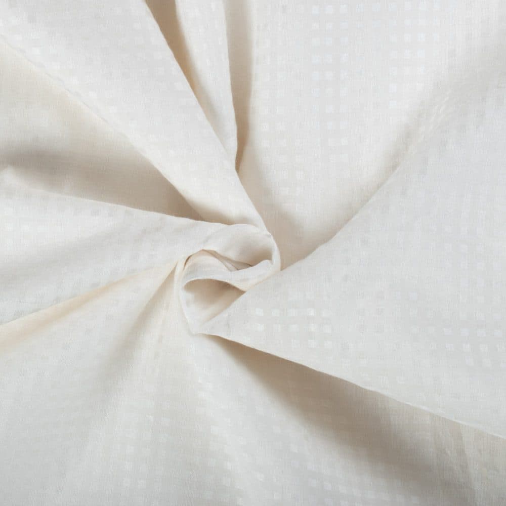 Small Check Natural Silk & Cotton 45 GSM Blend Handwoven Fabric 23