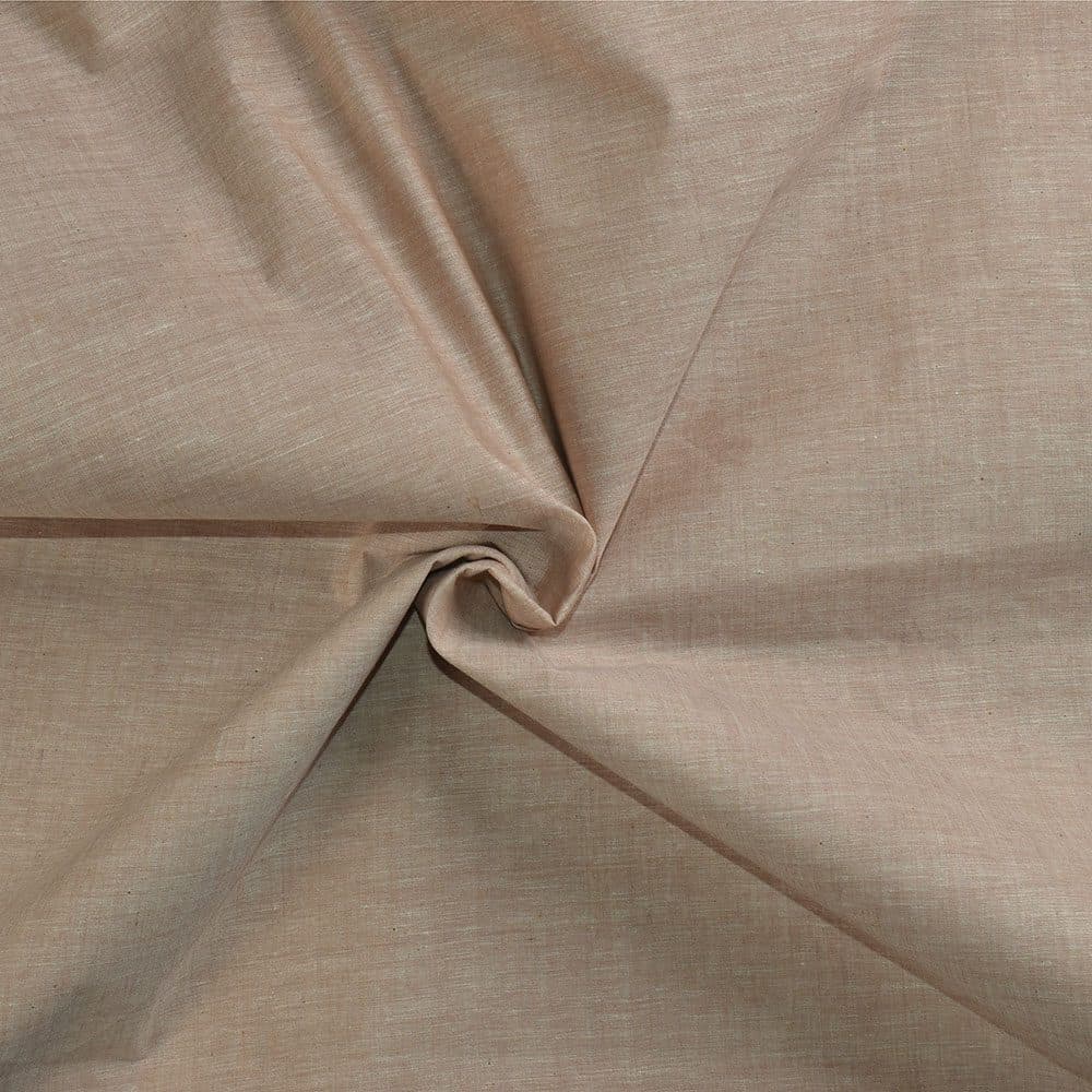 Chambray Beige Khadi Cotton 62 GSM Handwoven Fabric B27