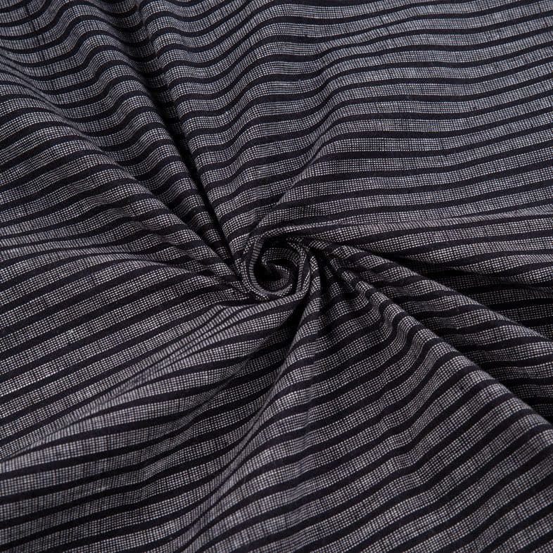 Stripe Black Pure Cotton 125 GSM Handwoven Fabric