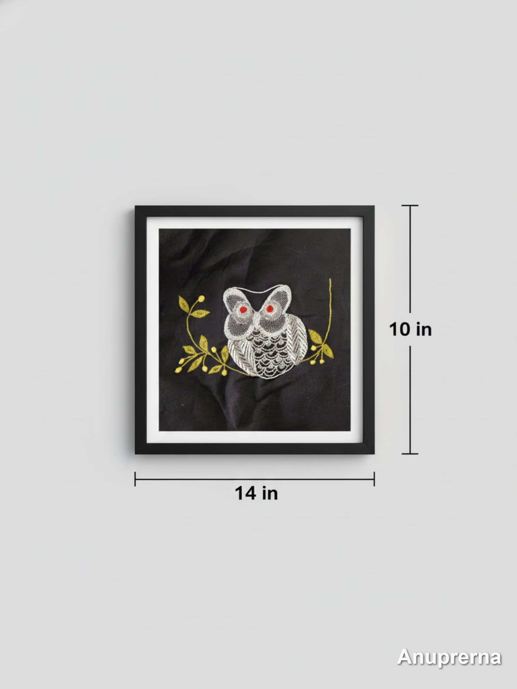 Owl In The Night Kantha Wall Art Decor